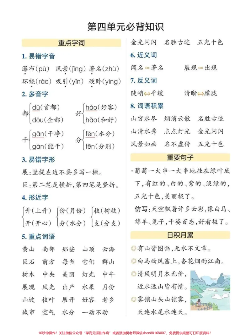 《二年级上册语文必背知识点#小学语文#知识点总结》第4页预览