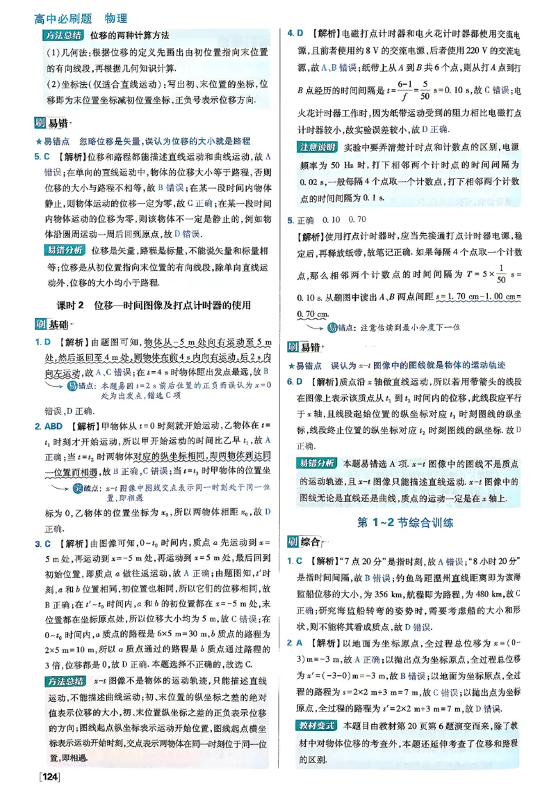 《必刷题第一册物理答案_2027高中必刷题_必刷题2027_2027高一高二必刷题_物理_2027高中必刷题物理（必修一人教）》第4页预览