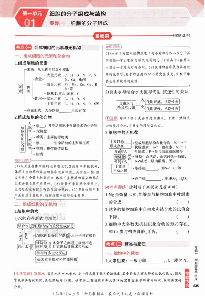 《2024版53A版新高考生物知识讲解_2024A版学生用书》第7页预览
