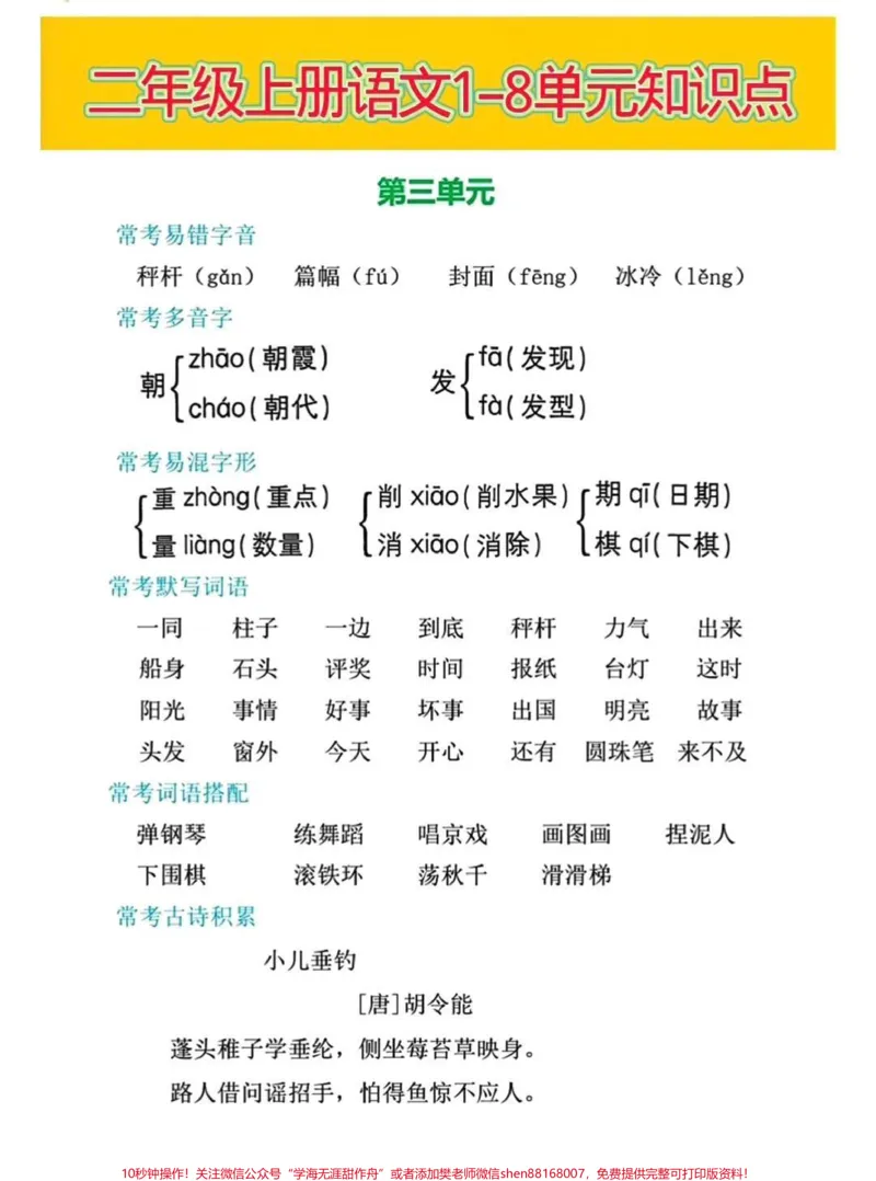 《二年级上册语文单元知识总结。#小学语文#二年级#家长收藏孩子受益#教育#学习》第3页预览