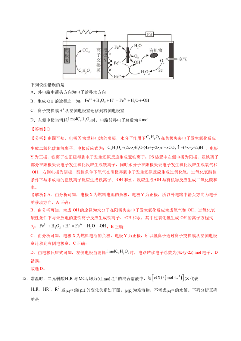 《化学一模提分卷02（新高考通用154）（全解全析）_高考一二三轮复习_化学_2026年-化学高考专项复习_2026年高考第一二三次模拟考试化学-G181_高考化学第一次模拟卷23套_2026版》第10页预览