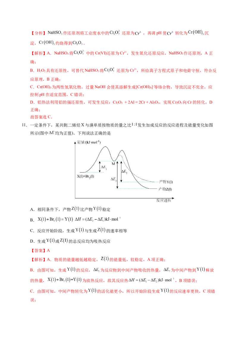 《化学一模提分卷02（新高考通用154）（全解全析）_高考一二三轮复习_化学_2026年-化学高考专项复习_2026年高考第一二三次模拟考试化学-G181_高考化学第一次模拟卷23套_2026版》第7页预览