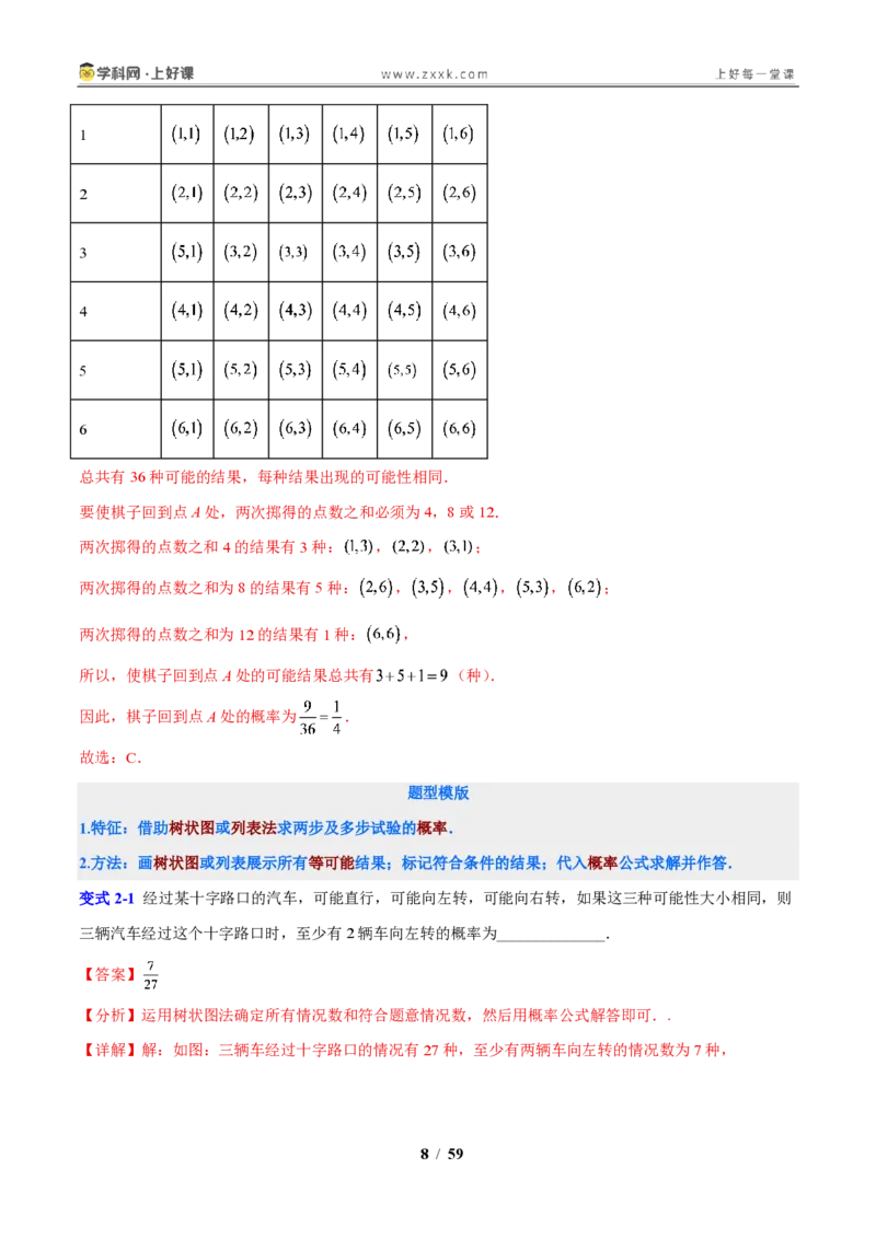 《第2章简单事件的概率（解析版）_2026秋初中教辅合集_2027学科网&_2027新上好课《9上数学•压轴题专项训练系列》（新教材浙教版）》第8页预览