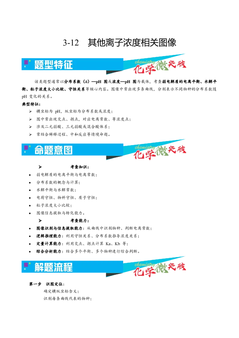 《3-12其他离子浓度相关图像（学生版）_高考一二三轮复习_化学_2026年-化学高考专项复习_22026年高考化学培优微突破讲义（全国通用）》第1页预览
