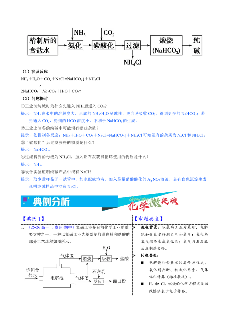 《3-20氯碱工业和纯碱工业（学生版）_高考一二三轮复习_化学_2026年-化学高考专项复习_22026年高考化学培优微突破讲义（全国通用）》第2页预览