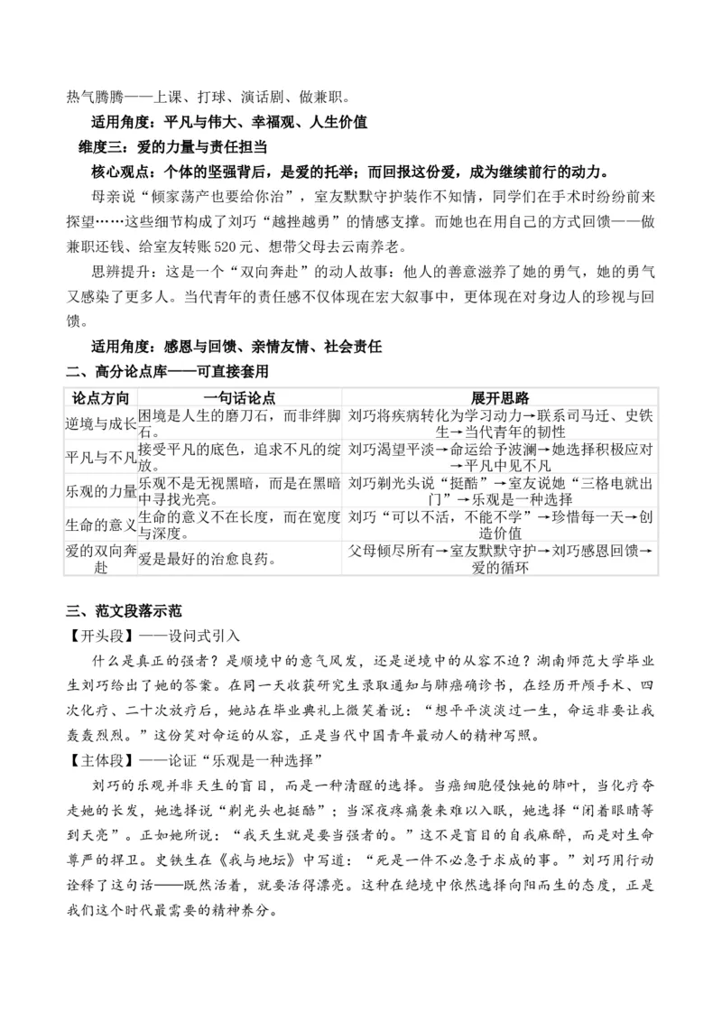《命运设坎，我偏踏浪：刘巧的“强者”辩证法借鉴新高考Ⅰ卷作文题：“强者”作文写法指导热点人物多维解读及运用_高考一二三轮复习_语文_2027年高考语文专项复习》第2页预览