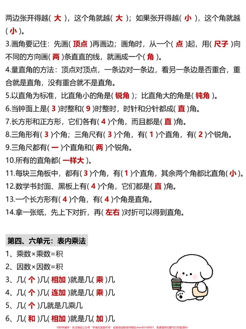 《二年级上册数学必背公式大全。二年级上册数学重点公式，老师给大家整理出来了。家长给孩子打印一份出来学习。都是考试常考必考知识点，有电子版可打印，家长快给孩子打印出来学习吧！#二年级#二年级数学#公式@qunju888.com小助手》第3页预览