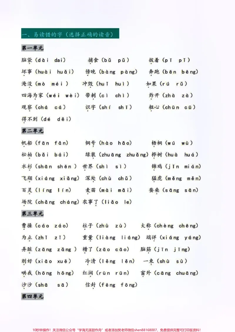 《二年级上册语文期中复习知识点练习，收藏打印学习吧#知识点总结#二年级语文#学习》第1页预览