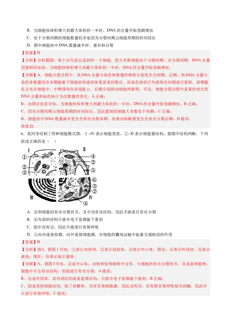 《第11讲细胞增殖（专项训练）（黑吉辽蒙专用）（教师版）_高考一二三轮复习_生物_2026年高考生物一轮_2026年高考生物一轮课件+讲义+练习（黑吉辽蒙专用）-G330》第4页预览
