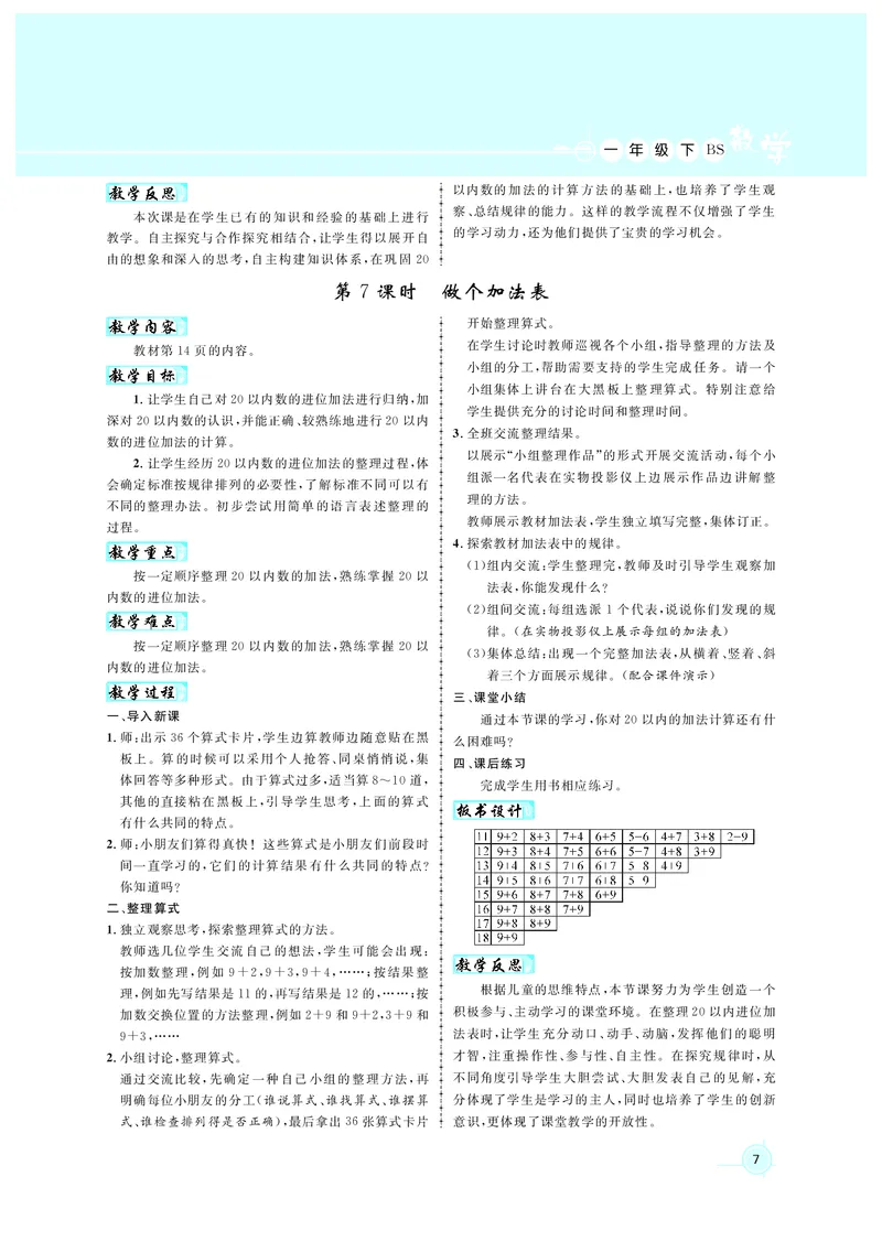 《教案北1数_26春小学语数英道科各版本《课件+教案》_26春各版本数学《课件+教案》1-6年级下册_26春北师大版数学1-6年级下册教案课件PPT_北师大版数学一年级下册教案课件（26春名师测控）》第7页预览