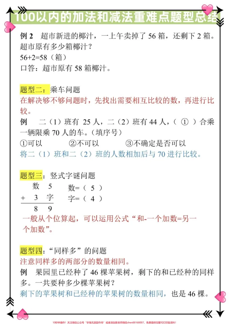 《二年级上册数学重难点题型总结。#二年级数学#二年级上册数学#二年级上册数学题#小学数学解题技巧#数学解题技巧》第3页预览