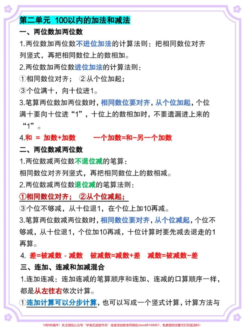《二年级上册数学每个单元知识点归纳总结。#知识点总结#二年级#二年级数学#数学#二年级上册数学》第3页预览