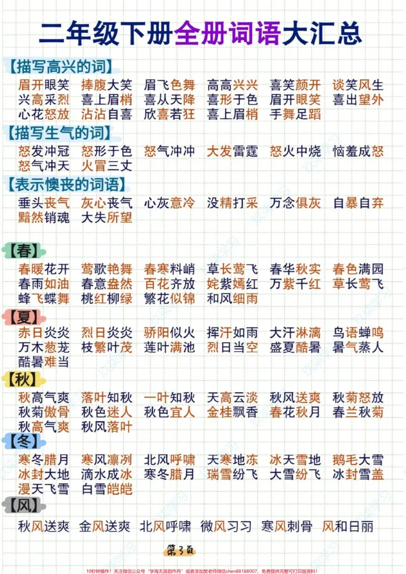 《二年级下册语文全册词语汇总#二年级语文下册#词语积累#关注我持续更新小学知识#小学语文知识点#知识点总结@qunju888.com小助手@qunju888.com热点@qunju888.com创作者中心》第3页预览