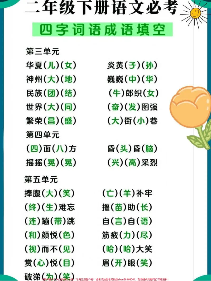 《二年级下册语文必考四字词语成语填空。#关注我持续更新小学知识#小学语文必考知识点盘点#词语积累#必考考点#知识点总结@qunju888.com小助手@qunju888.com热点@qunju888.com创作者中心@qunju888.com来客官方助推官》第2页预览