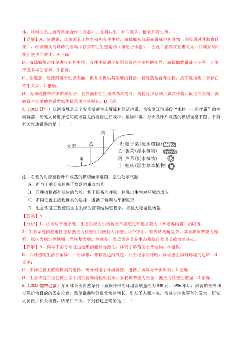 《专题08生物与环境（教师版）_高考一二三轮复习_生物_2026年-生物高考专项复习_五年（2021-2025）高考生物真题分类汇编（黑吉辽蒙专用）-G341》第3页预览