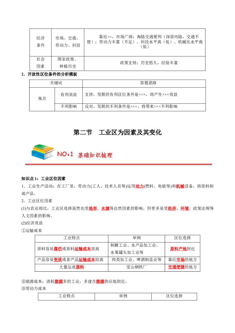 《第3章产业区位因素（教师版）-高中地理知识总结（人教版必修第二册）_2027高中必刷题_必刷题2027_2027高一高二必刷题_地理_人教版必修2-高中地理》第6页预览