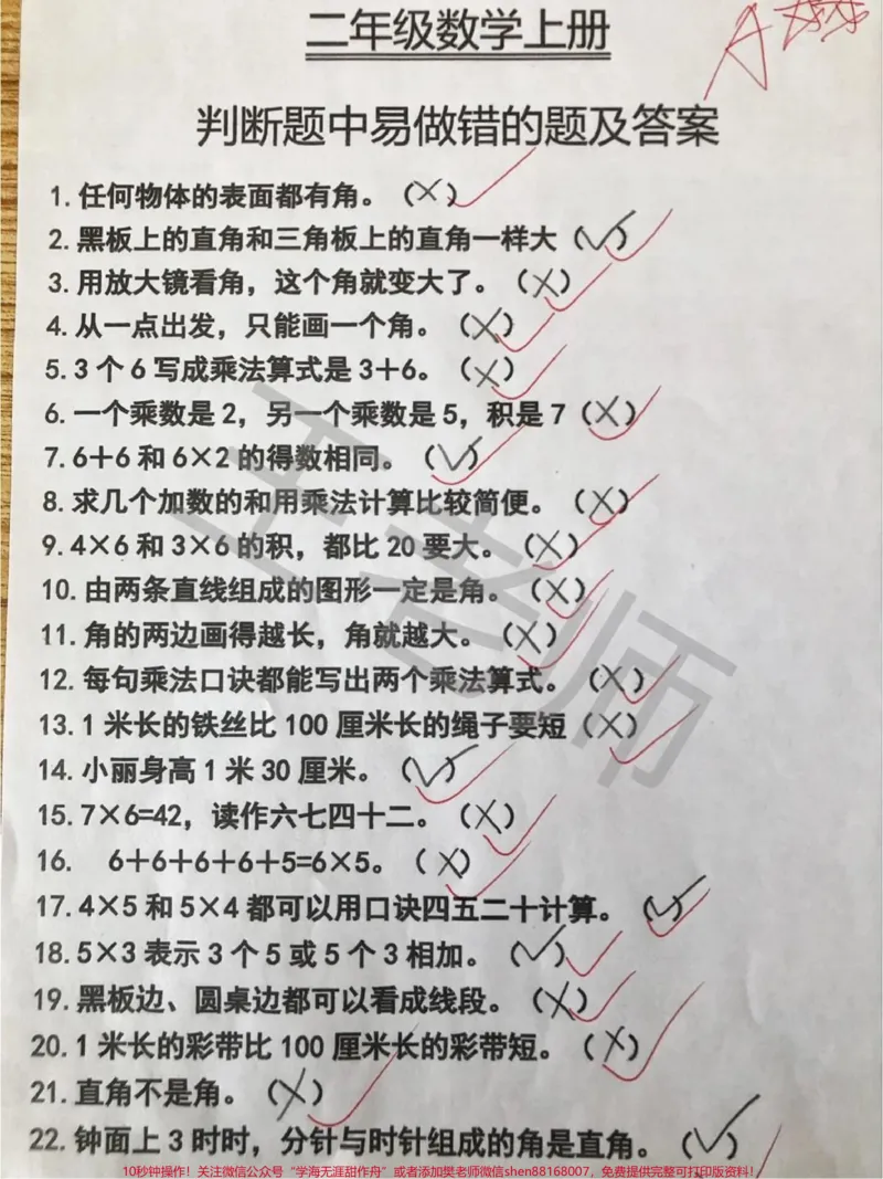 《#数学思维#二年级数学判断题是很容易丢分的题目,因为题目中隐藏着很多陷阱,有的题目隔一个字答案就不一样,所以这类题一定要提醒孩子认真仔细的读题多思考再做出判断。》第1页预览