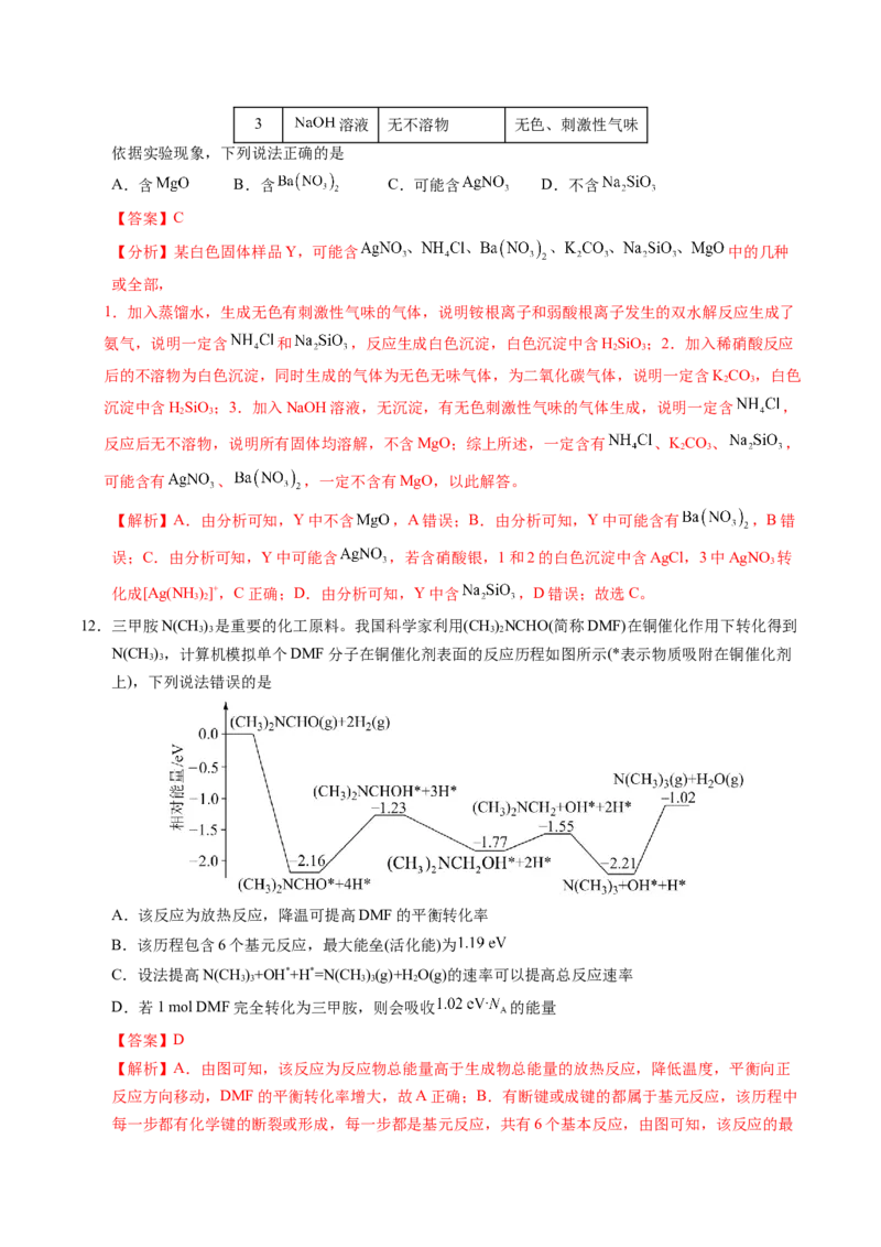 《化学一模提分卷02（河南、河北、江西专用）（全解全析）_高考一二三轮复习_化学_2026年-化学高考专项复习_2026年高考第一二三次模拟考试化学-G181_高考化学第一次模拟卷23套_2026版》第7页预览