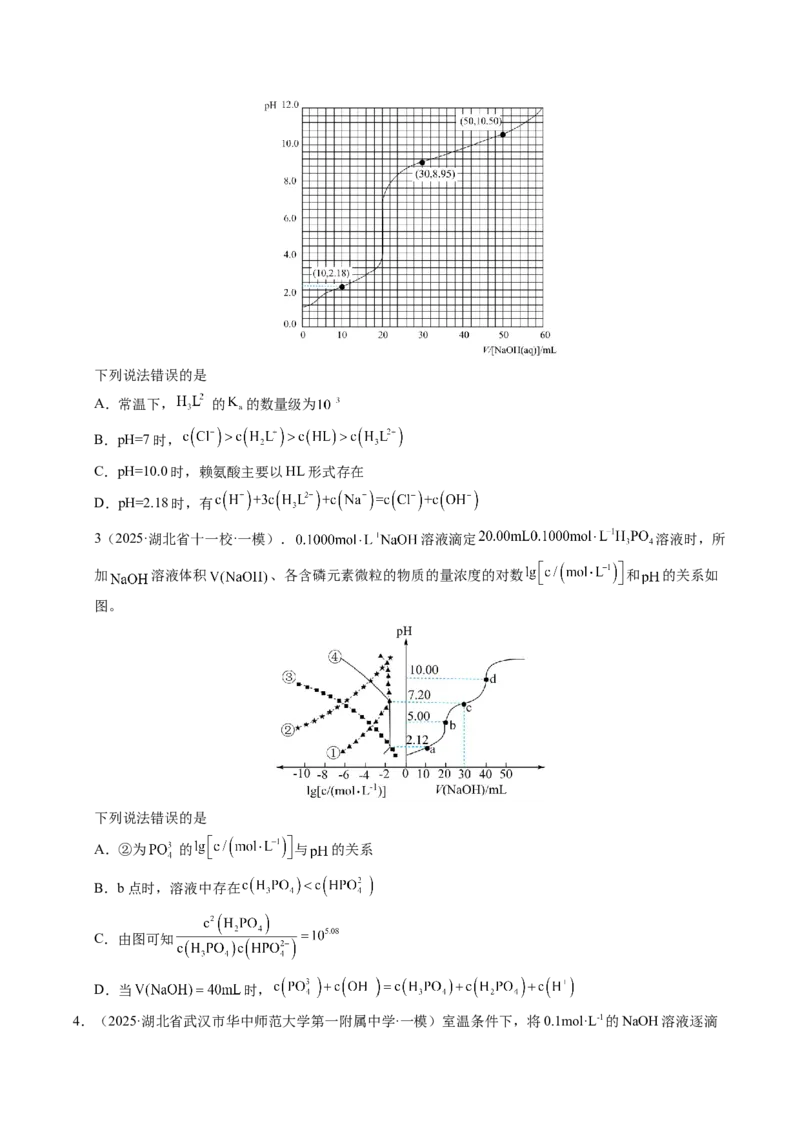 《专题08水溶液中的离子平衡（学生版）_高考一二三轮复习_化学_2026年-化学高考专项复习_2025年高考化学一模试题分类汇编（湖北专用）》第2页预览