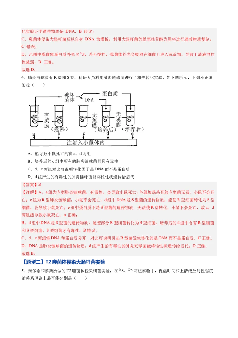 《第17讲DNA是主要的遗传物质（专项训练）（黑吉辽蒙专用）（教师版）_高考一二三轮复习_生物_2026年高考生物一轮_2026年高考生物一轮课件+讲义+练习（黑吉辽蒙专用）-G330》第3页预览