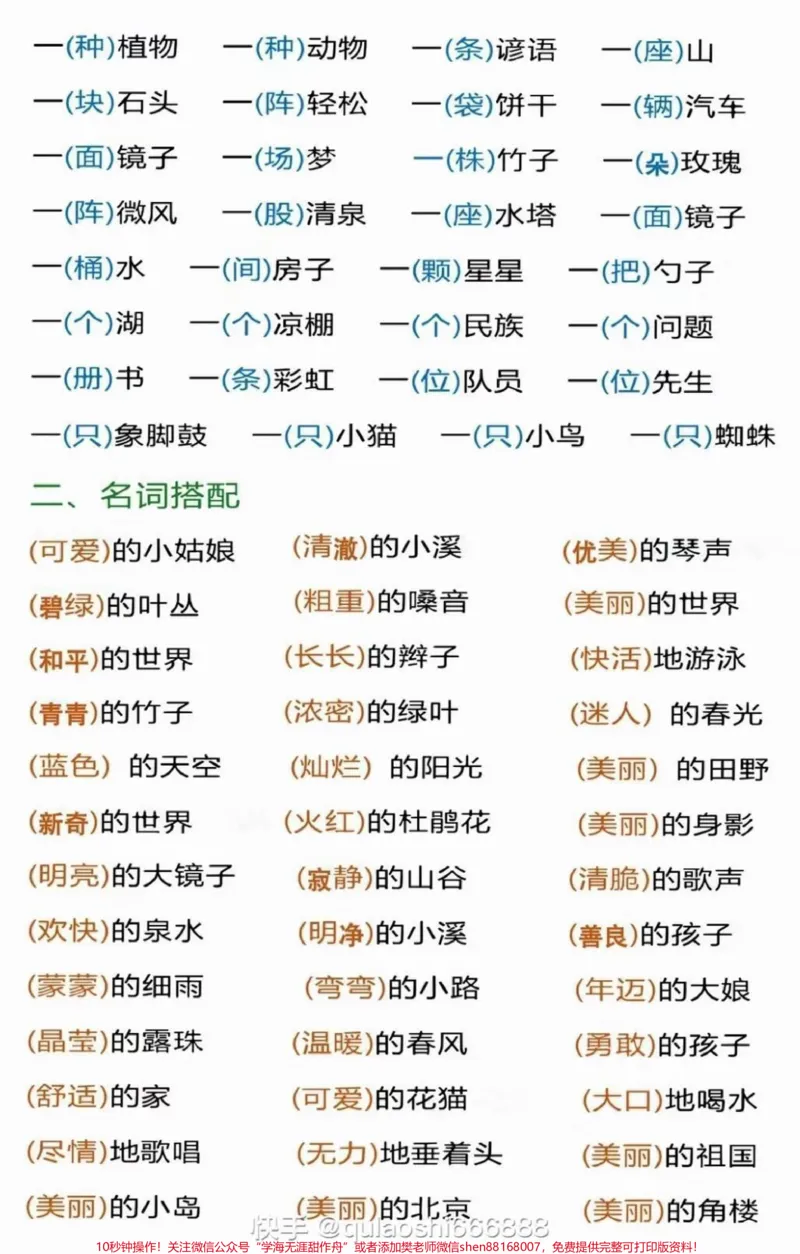 《二年级上册语文期末必考词语搭配汇总整理#家长收藏孩子受益#教育#学习#知识点总结#期末复习》第2页预览