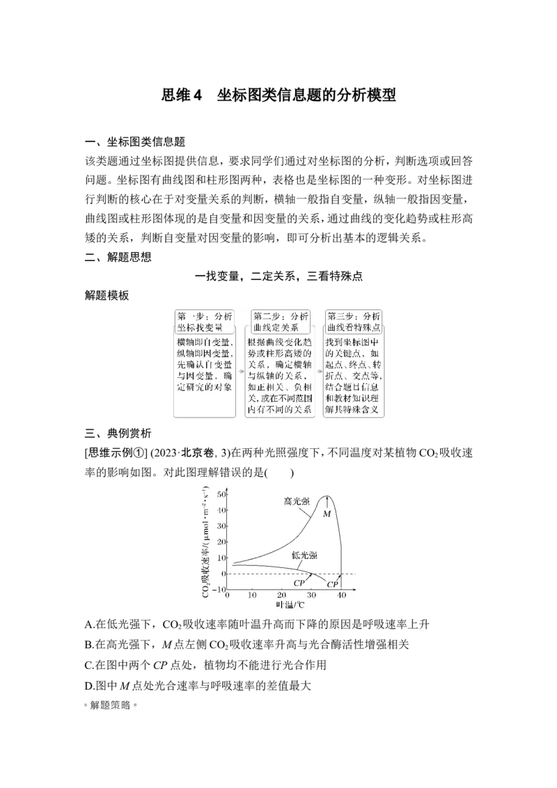 《思维4坐标图类信息题的分析模型(1)_2026版高中《二三轮复习+冲刺复习》_另附1套Word版题库_第二篇　考前硬核增分策略_第一部分名师支招培养学科特色解题思维》第1页预览