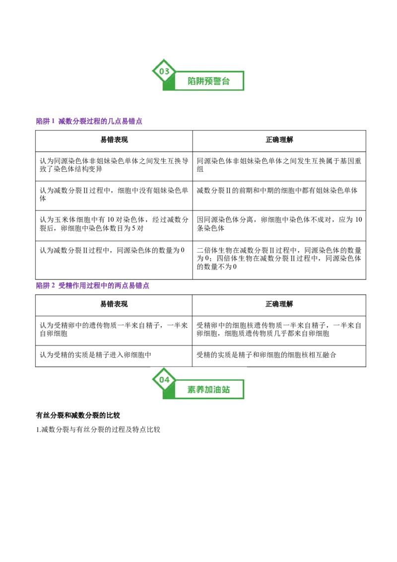 《第13讲减数分裂和受精作用（知识清单）（全国通用）（教师版）_高考一二三轮复习_生物_2026年高考生物一轮_2026年高考生物一轮复习知识清单（全国通用）-G56_2026版》第9页预览