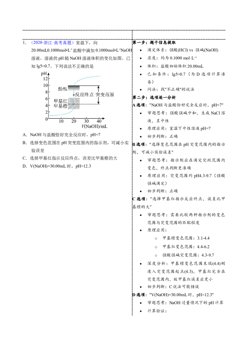 《3-5一元酸碱滴定曲线（学生版）_高考一二三轮复习_化学_2026年-化学高考专项复习_22026年高考化学培优微突破讲义（全国通用）》第4页预览