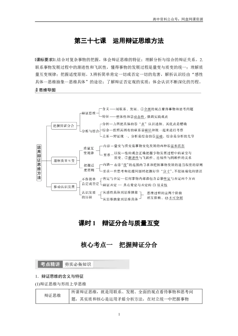 《2024年高考政治一轮复习（部编版）选择性必修3　第317课　课时1　辩证分合与质量互变_初高中资料库_高中资料库（转存避免链接过期失效）_高中政治》第1页预览