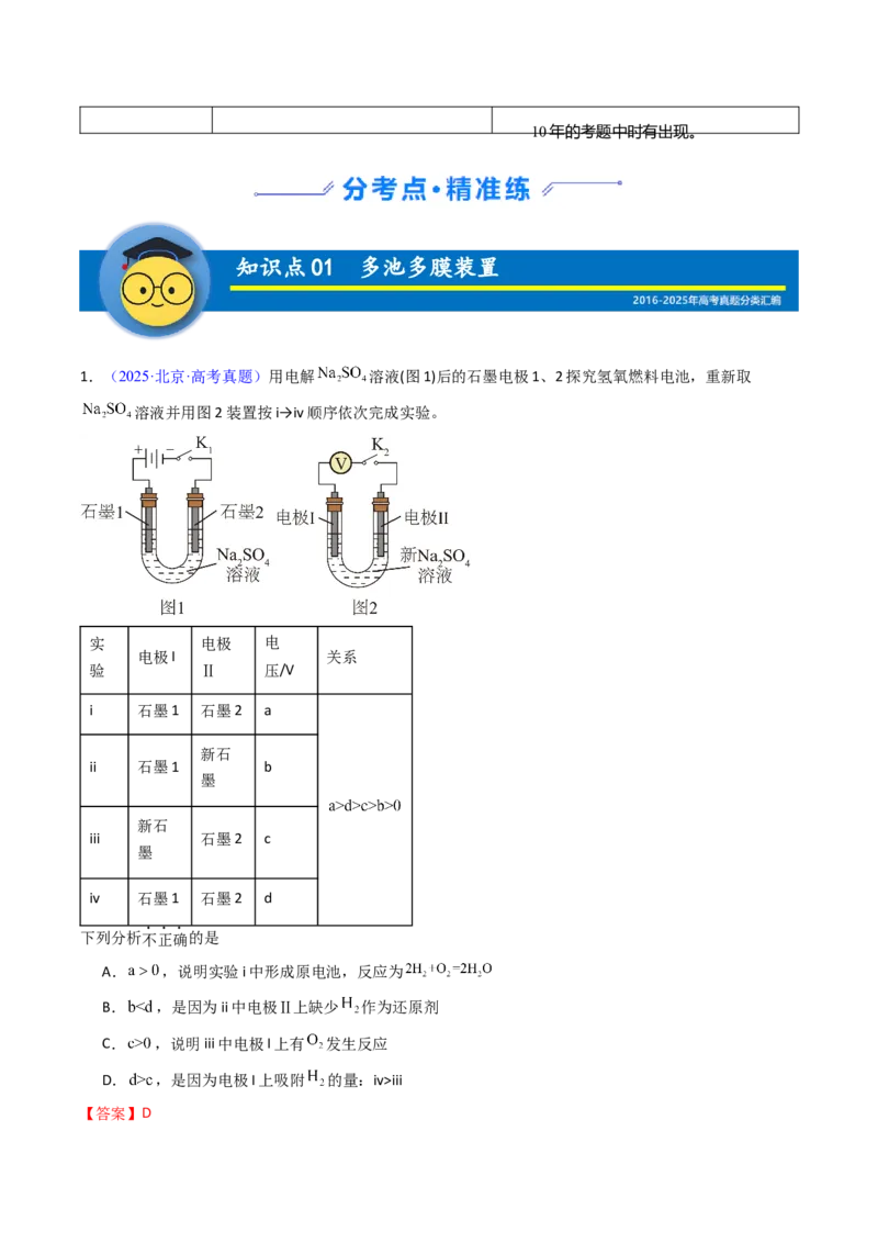 《专题28电化学综合应用（教师版）_高考一二三轮复习_化学_2026年-化学高考专项复习_十年（2016-2025）高考化学真题分类汇编（全国通用）-G15》第2页预览