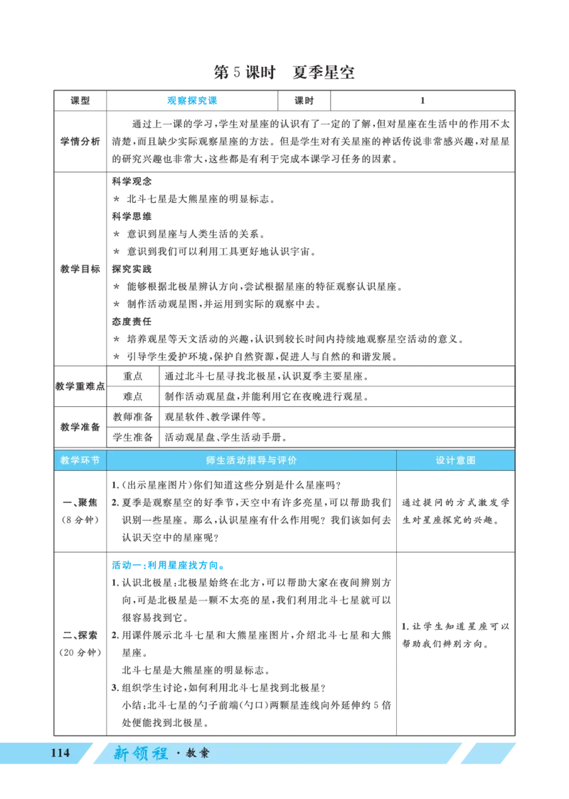 《第5课时夏季星空_26春小学语数英道科各版本《课件+教案》_26春教科版科学《课件+教案》1-6年级下册_六下_优翼26春科学JK六下——教案_优翼26春科学JK六下——教案_第三单元宇宙》第1页预览