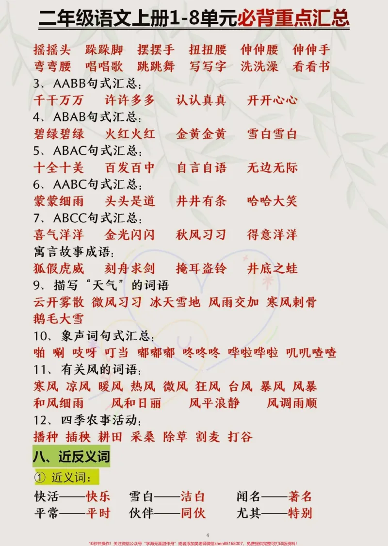 《二年级语文上册1~8单元全册重点总结#二年级上册语文#二年级语文上册知识归纳#二年级语文上册#知识点总结_最新小学1-9年级各科+幼升小+综合类学习资源汇总包》第3页预览