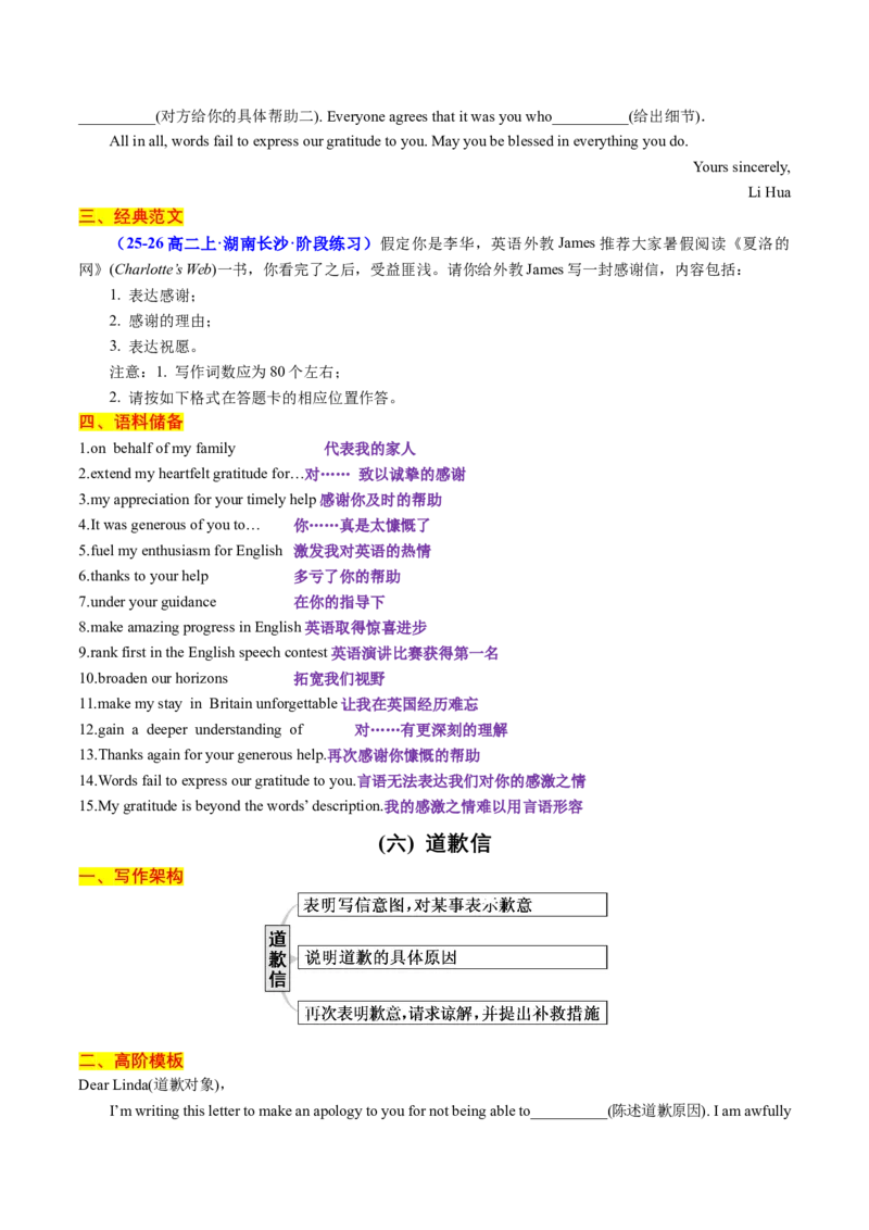 《专题0513类应用文写作架构+高阶模板+经典范文+语料储备学生版_高考一二三轮复习_英语_2026年_2026年高考英语一轮复习知识清单（全国通用）-G56_2026版》第6页预览