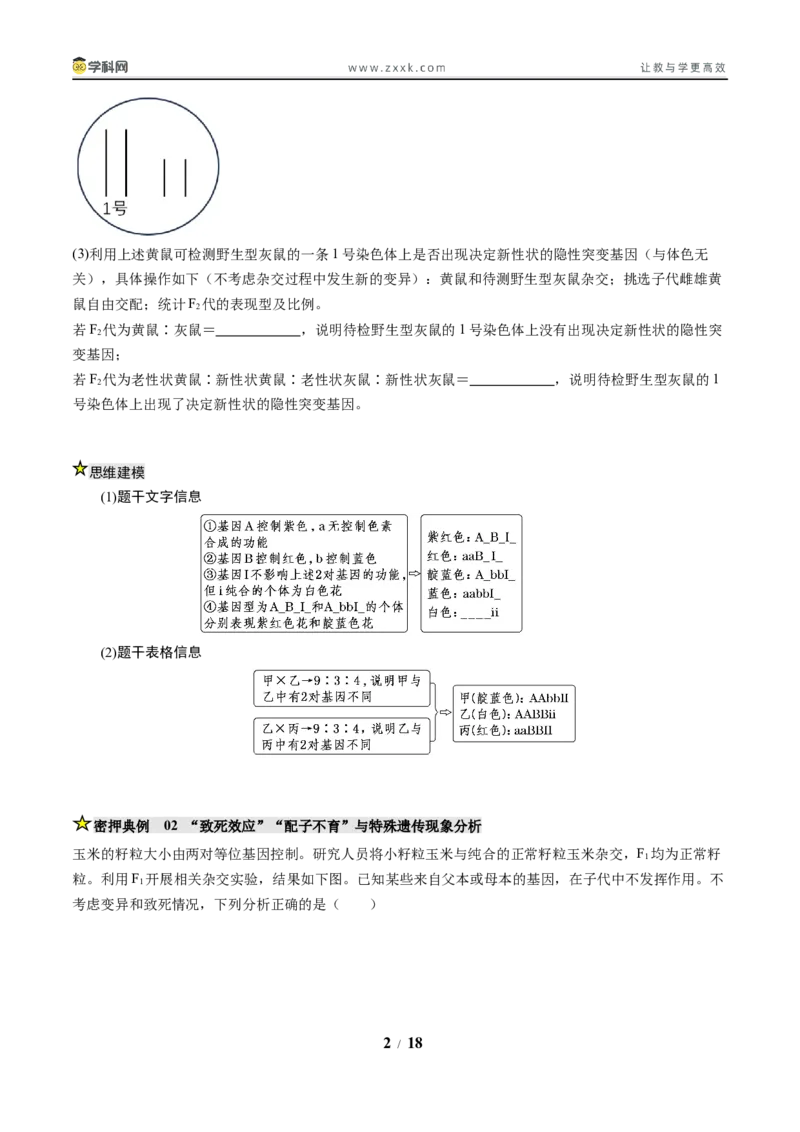 《压轴题02遗传与变异（原卷版）_高考一二三轮复习_生物_生物三轮冲刺_压轴题2025年高考生物压轴题攻略》第2页预览