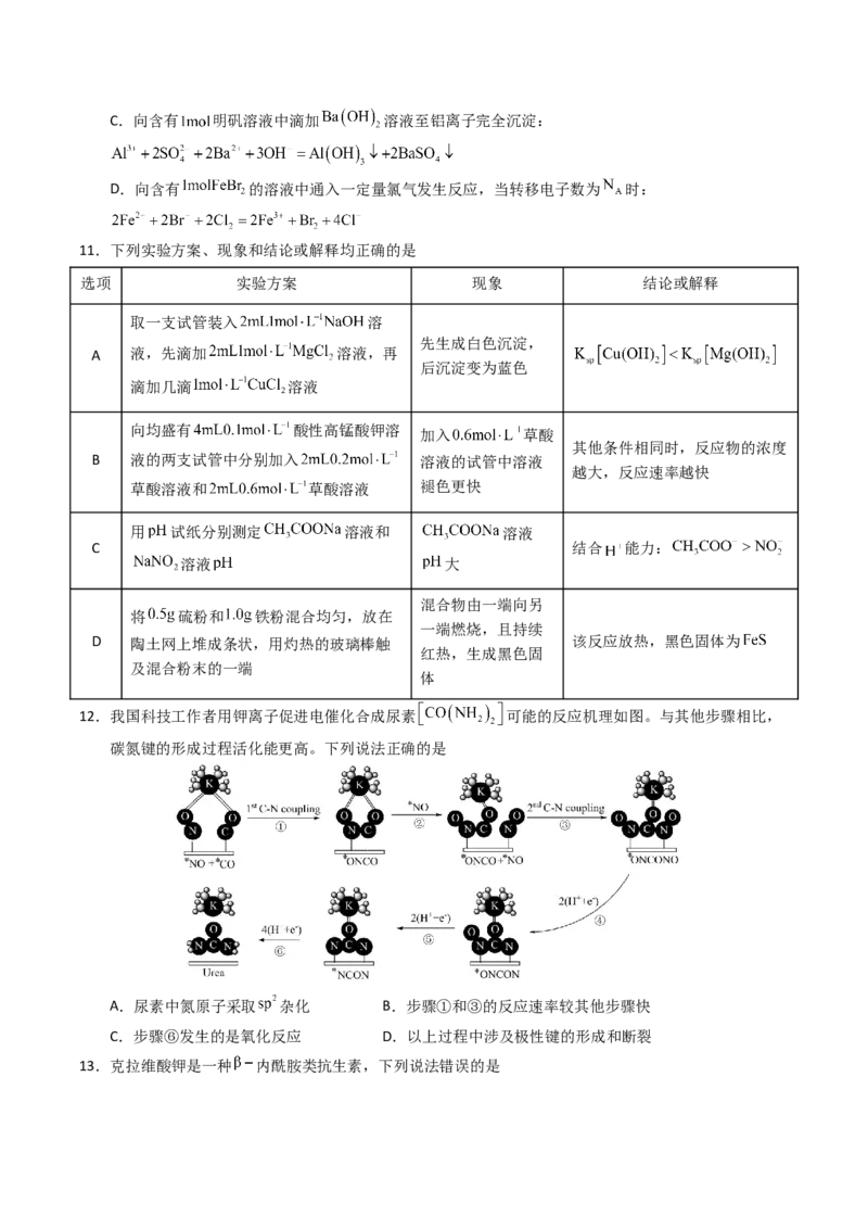 《化学（贵州卷）（考试版A4）_高考一二三轮复习_化学_2026年-化学高考专项复习_2026年高考第一二三次模拟考试化学-G181_高考化学第一次模拟卷23套_2025版》第4页预览