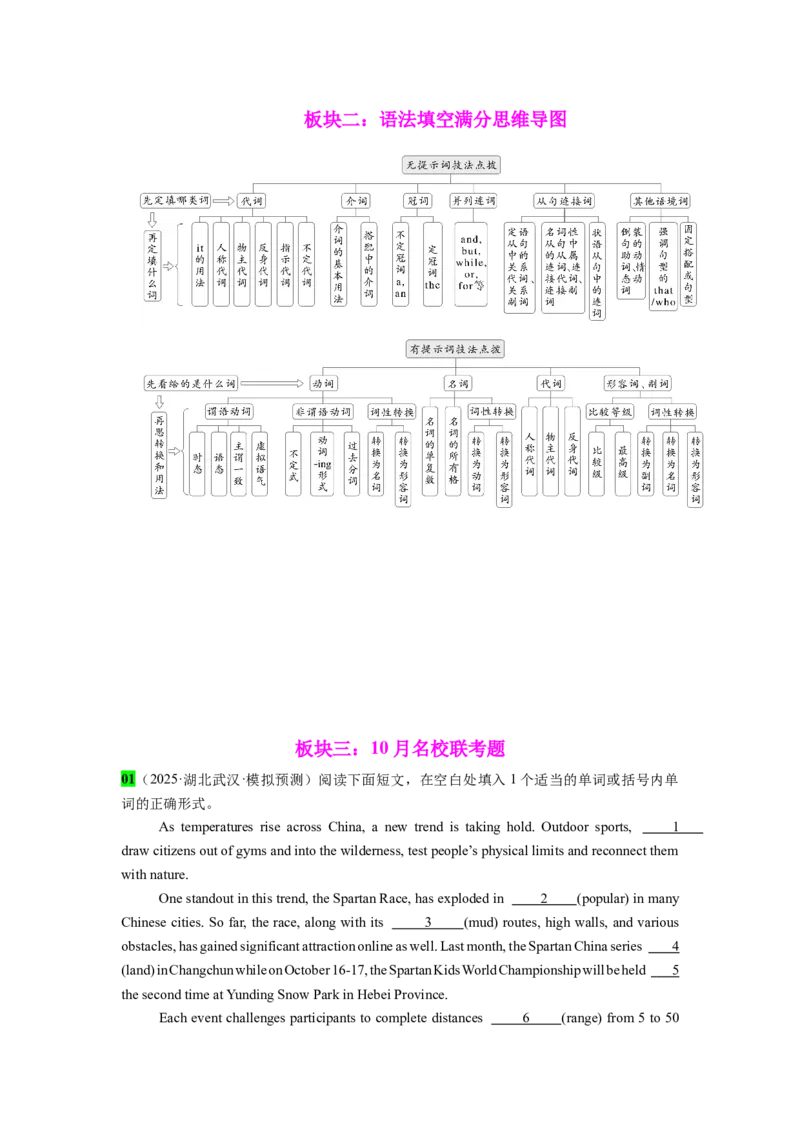 《专题27语法填空之10月名校联考题(2025年诺贝尔文学奖+斯巴达障碍赛+AI助力长城保护)（学生版）_高考一二三轮复习_英语_2026年-英语高考专项复习_资料_资料》第2页预览