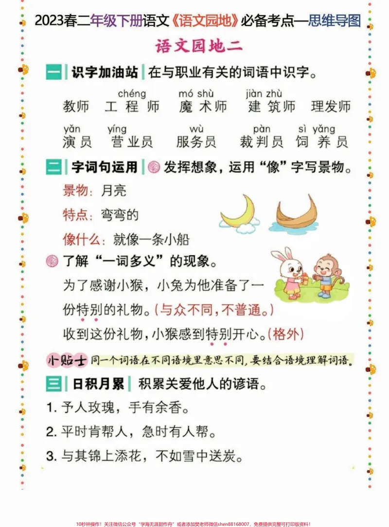《二年级语文下册必备考点思维导图。二年级语文下册语文园地必备考点思维导图#语文园地#必备知识#二年级#二年级语文下册#知识分享_最新小学1-9年级各科+幼升小+综合类学习资源汇总包》第3页预览