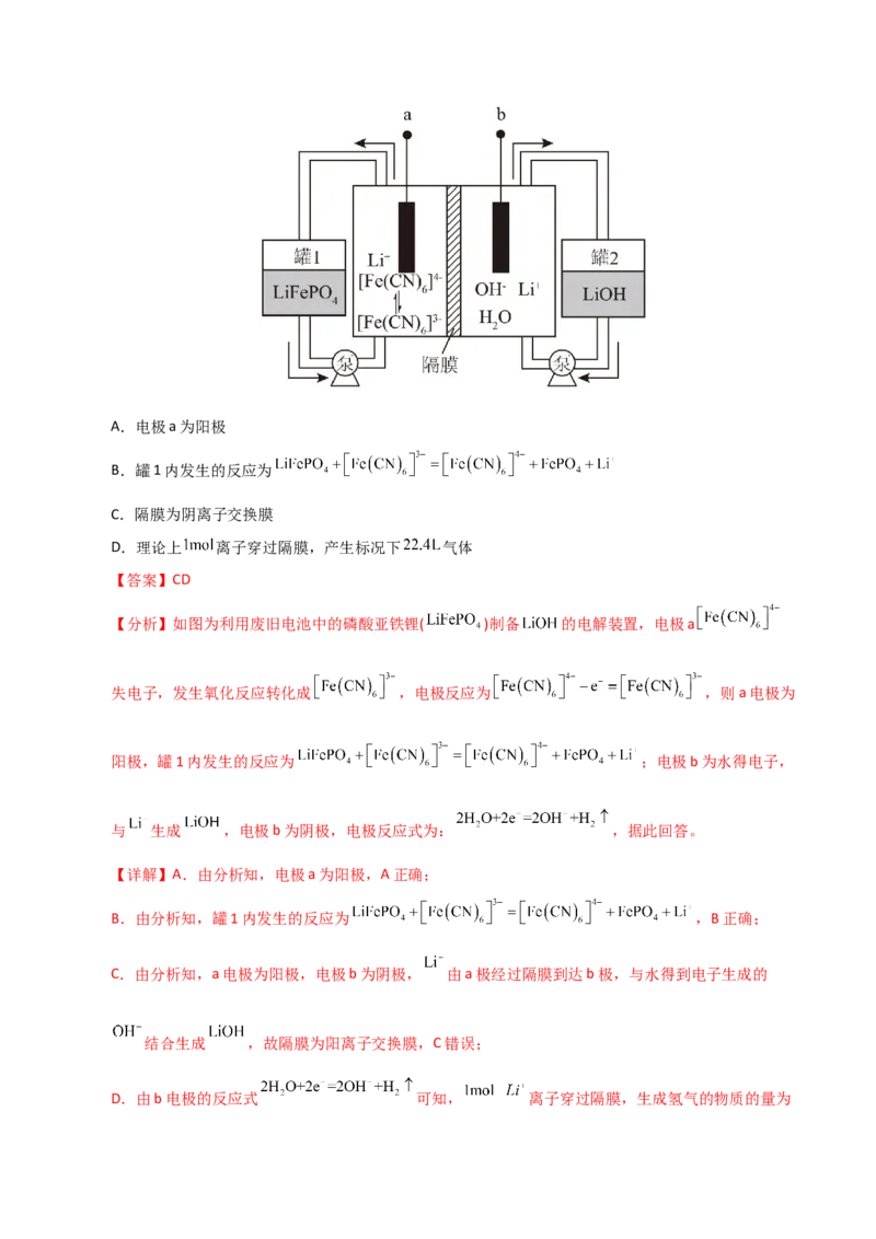 《化学二模模拟卷（山东专用）（全解全析）_高考一二三轮复习_化学_2026年-化学高考专项复习_2026年高考第一二三次模拟考试化学-G181_高考化学第二次模拟卷26套_2026版》第9页预览