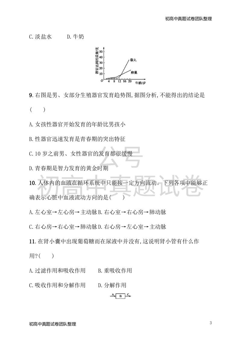 《七年级生物下册期末测评1新版新人教版_20220725171441_初高中资料库_初中资料库（转存避免链接过期失效）_初中生物》第3页预览