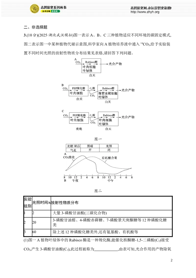 《限时练7　植物对特殊环境的适应性_2026版高中《二三轮复习+冲刺复习》_高考总复习优化设计二轮用书生物课后习题Word_课后习题_大单元2　细胞的生存需要能量和营养物质》第2页预览