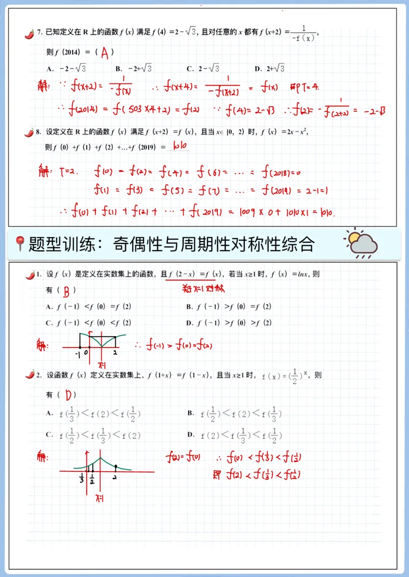 《高三专题笔记—函数11—周期性对称性_2026版高中《二三轮复习+冲刺复习》_猫老师冲刺笔记高考数学26年_05函数》第6页预览