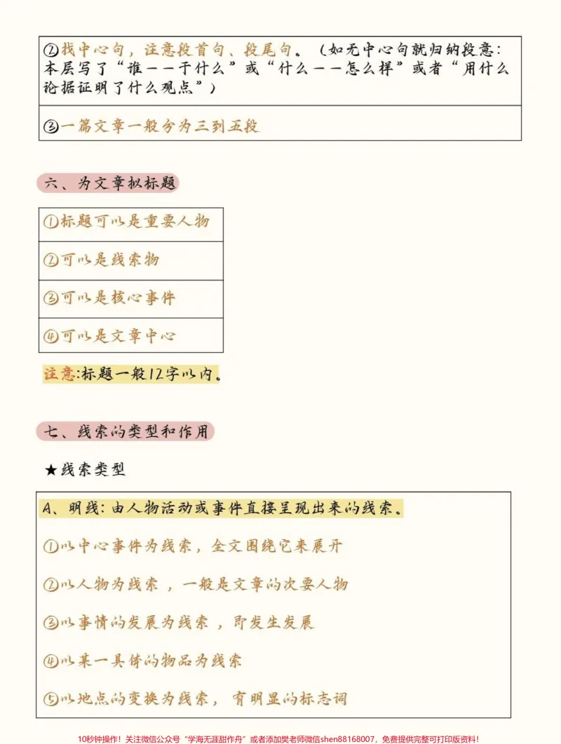 《语文现代文答题技巧，背了你的阅读理解就厉害了#语文#知识点总结#知识分享#图文伙伴计划#qunju888.com图文来了_最新小学1-9年级各科+幼升小+综合类学习资源汇总包》第4页预览