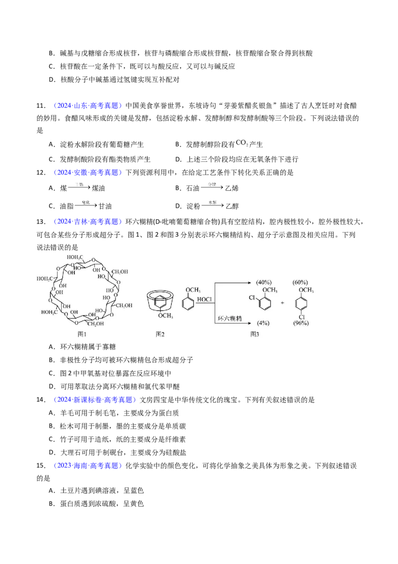 《专题46生物大分子合成高分子（学生版）_高考一二三轮复习_化学_2026年-化学高考专项复习_十年（2016-2025）高考化学真题分类汇编（全国通用）-G15》第4页预览