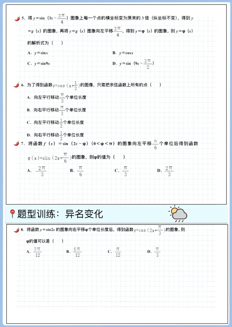 《高三冲刺笔记-三角函数01-04（空白版）_2026版高中《二三轮复习+冲刺复习》_猫老师冲刺笔记高考数学26年_04三角函数_空白版》第7页预览