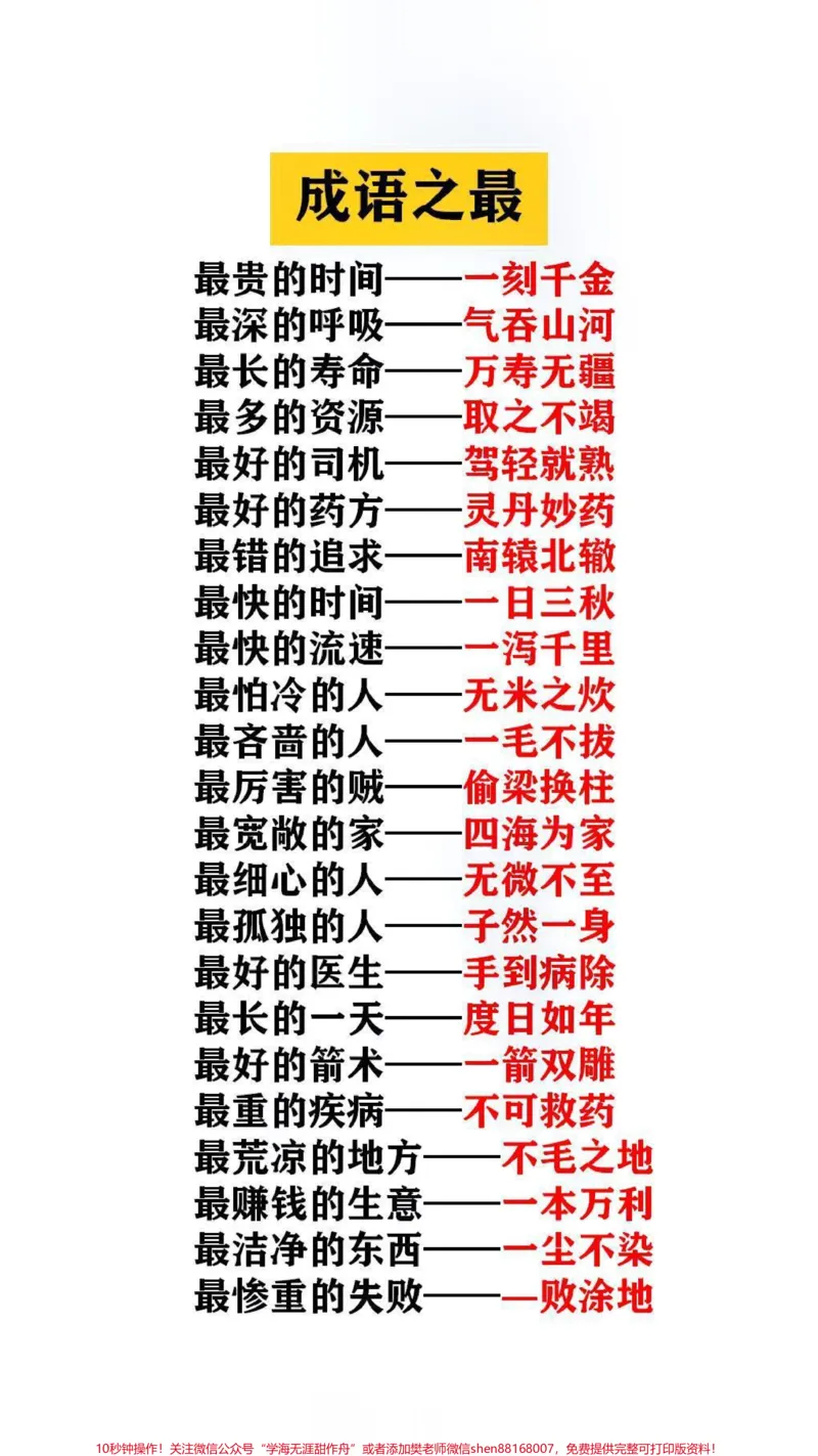 《成语之最替孩子保存起来吧#成语_最新小学1-9年级各科+幼升小+综合类学习资源汇总包_价值20万元!最新小学1-9年级各科+幼升小+综合类学习资源汇总包》第1页预览