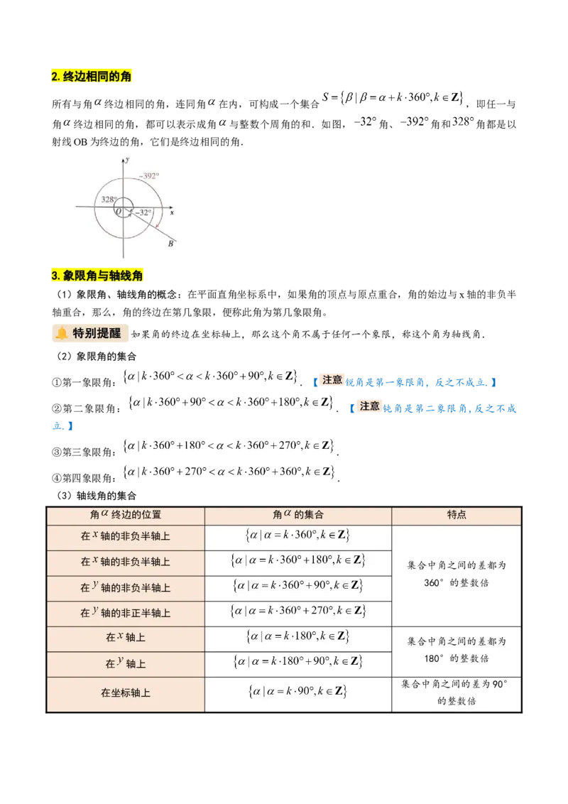 《专题01三角函数的概念与三角恒等变换（学生版）_高考一二三轮复习_数学_2026年_2026年高考数学一轮复习讲义+练习+课件（新教材新高考）-G55_2026版_第四章三角函数与解三角形》第5页预览