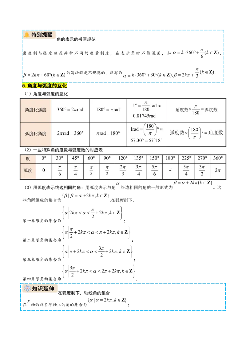 《专题01三角函数的概念与三角恒等变换（学生版）_高考一二三轮复习_数学_2026年_2026年高考数学一轮复习讲义+练习+课件（新教材新高考）-G55_2026版_第四章三角函数与解三角形》第7页预览