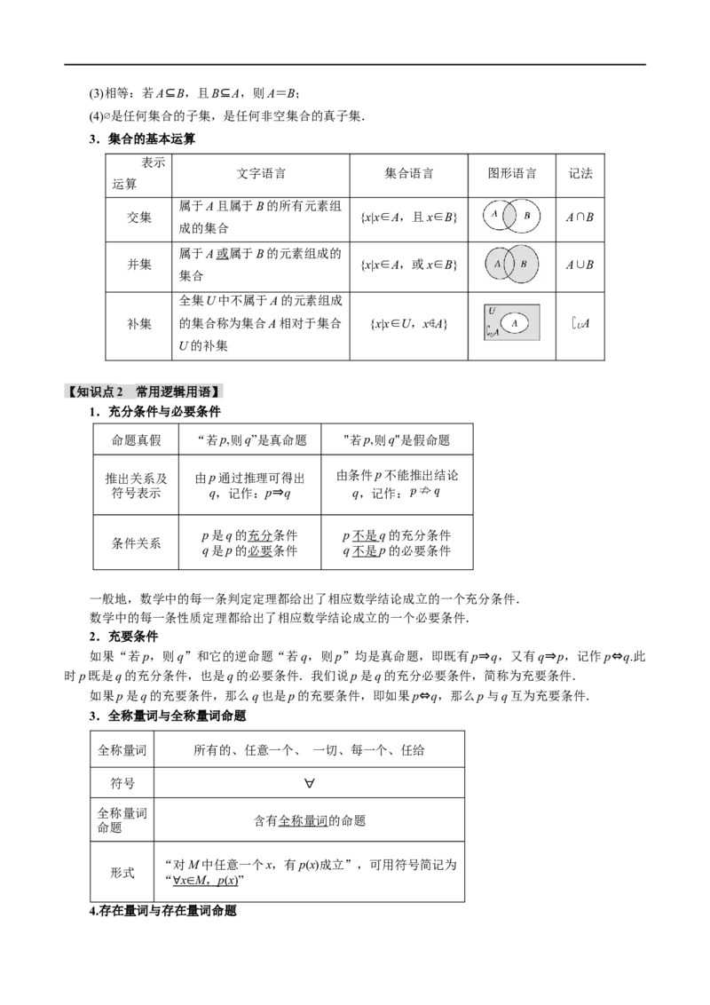 《专题1.1集合与常用逻辑用语七大题型（举一反三）（新高考专用）（解析版）_初高中资料库_高中资料库（转存避免链接过期失效）_高中数学》第2页预览