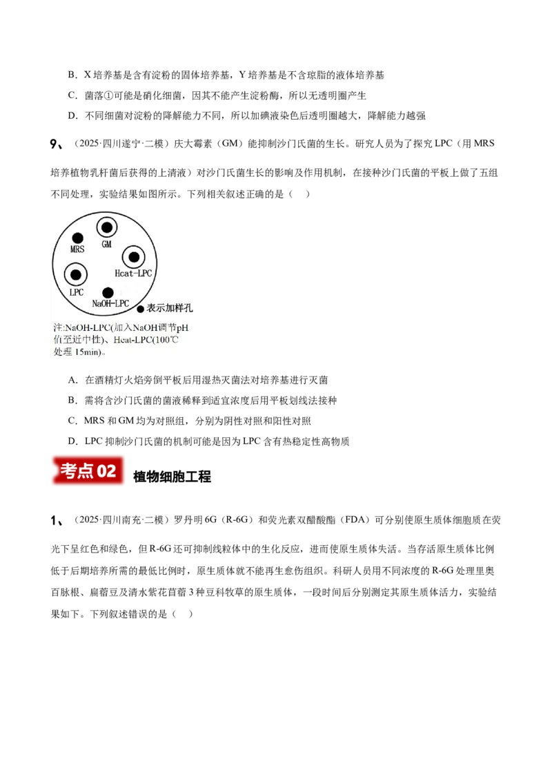 《专题10发酵工程与细胞工程（学生版）_高考一二三轮复习_生物_2026年-生物高考专项复习_2025年高考生物二模试题分类汇编（四川专用)》第4页预览