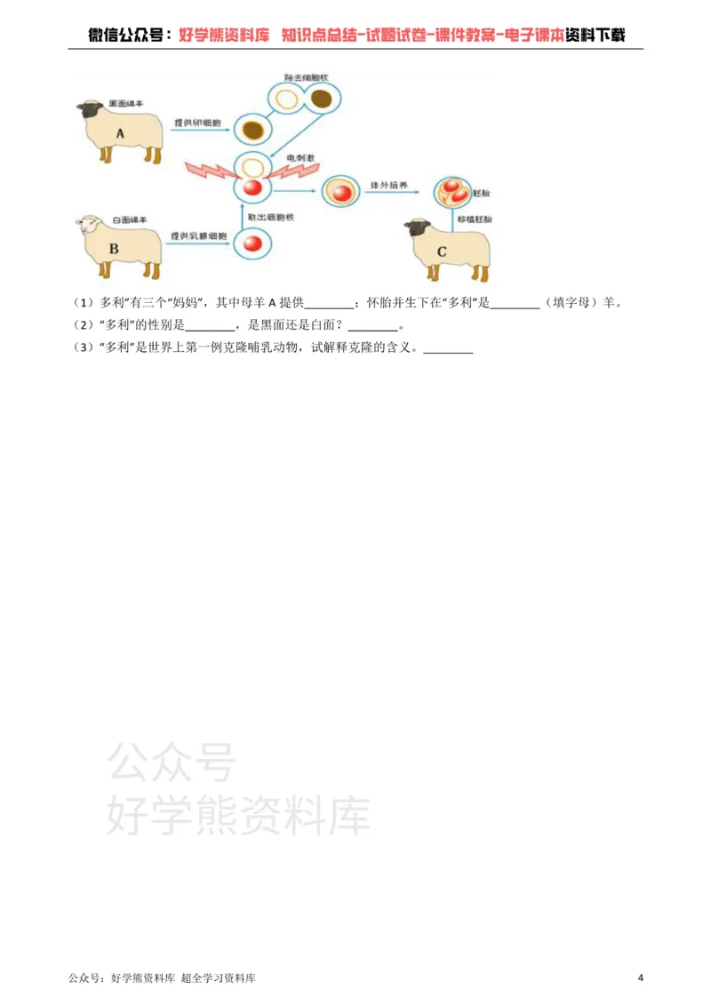 《冀教版八下生物跟踪训练6.4现代生物技术（解析版）_初高中资料库_初中资料库（转存避免链接过期失效）_初中生物》第4页预览